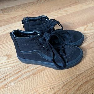 Black Kids Vans Size 13